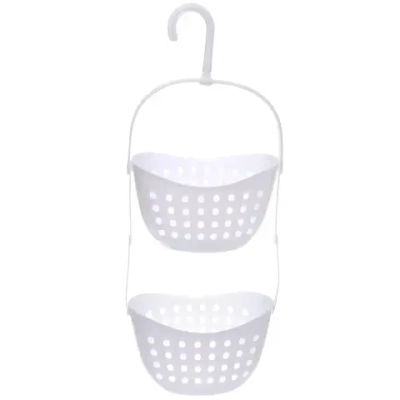 Корзина - органайзер для хранения подвесная «ЛЕНАРО», цвет белый, две секции, 23*16*57см