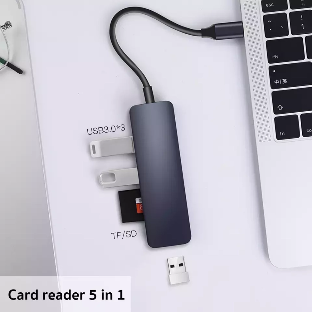 Картридер 5 в 1 TF/SD (MB1082) Gray COTEetCI