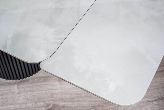 Стол обеденный раздвижной RELAX -160 (224), QUIOS SILVER RULIDO глянцевая / черный муар