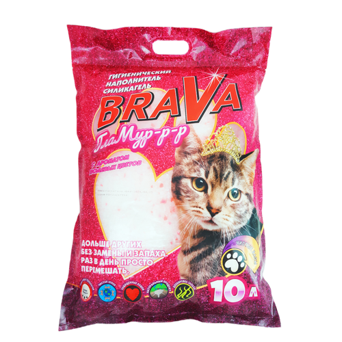 Brava наполнитель силикагелевый для кошек гламур полевые цветы