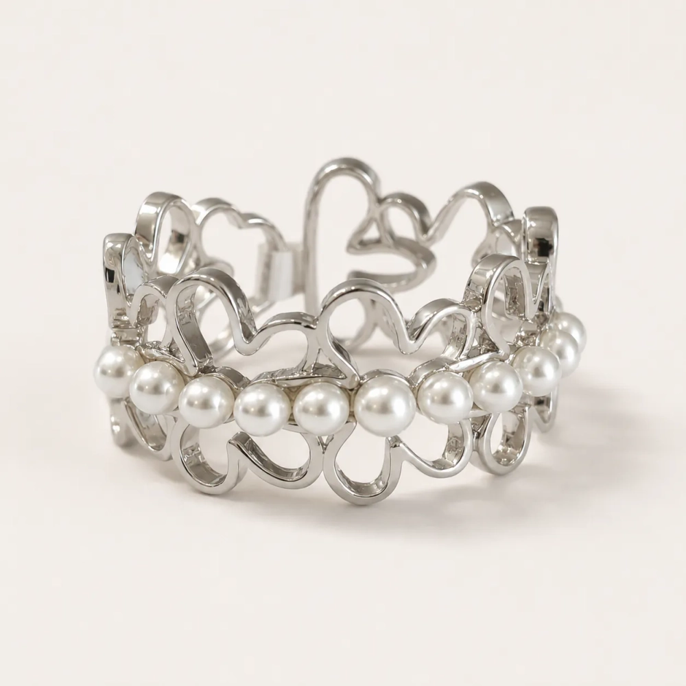 Кольцо «Жемчужные сердца» Silver