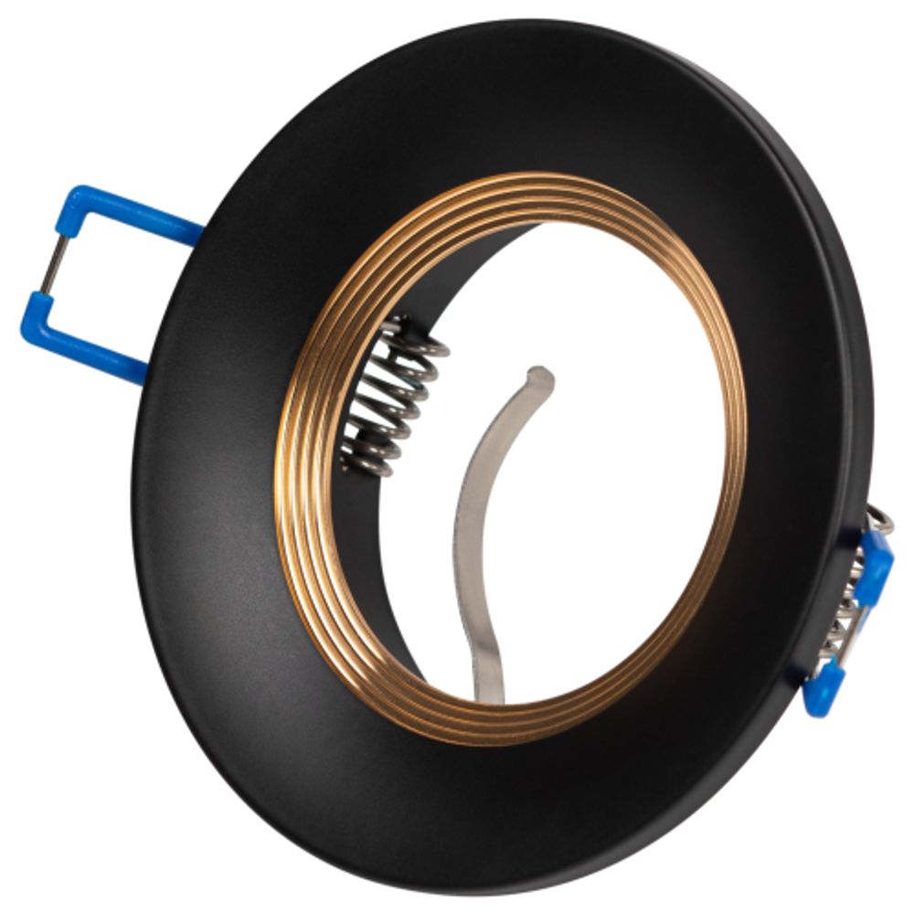 Встраиваемый светильник алюминиевый ЭРА KL107 BK/GD MR16 GU5.3 черный золото