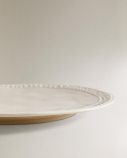 Zara Home набор столовой посуды из каменной керамики, цвет кремовый, 21 см