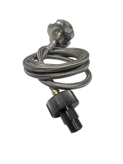 Адаптер-переходник с бытового газового баллона на горелку под резьбовой баллон BRS-17ELS_HOSE