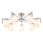 Потолочный светильник 7х60Вт E27, металл/стекло, серебро