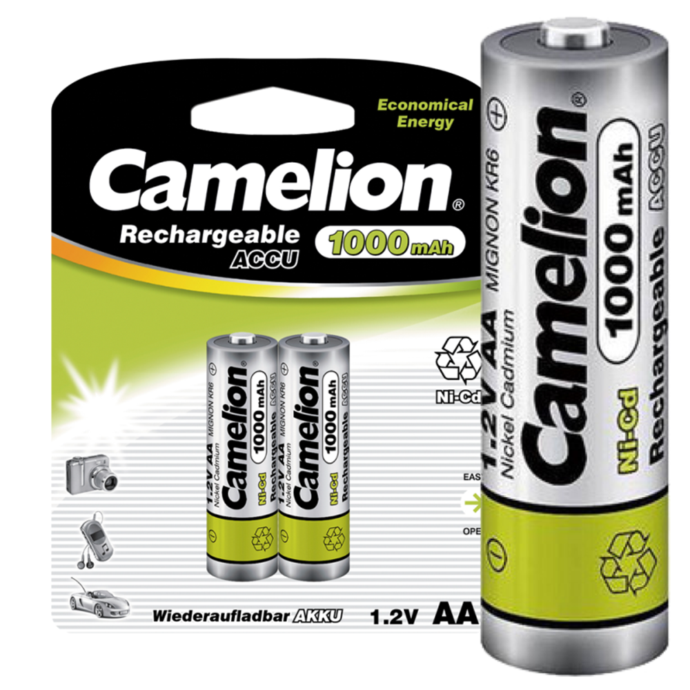 Аккумулятор AA/R6 1000мА.ч NI-CD BP-2 металлик (блист.2шт) Camelion 6181 Аккумулятор AA/R6 1000мА.ч NI-CD BP-2 металлик (блист.2шт) Camelion 6181
