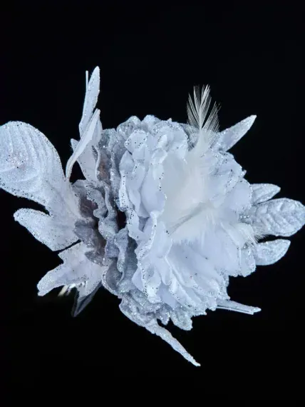 Декоративный цветок Дворцовый Пион 24х15 см., на клипсе, Christmas DeLuxe (88889)