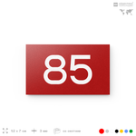 Табличка с номером 85 на дверь квартиры, для офиса, кабинета, аудитории, склада, красная 120х70 мм, Айдентика Технолоджи