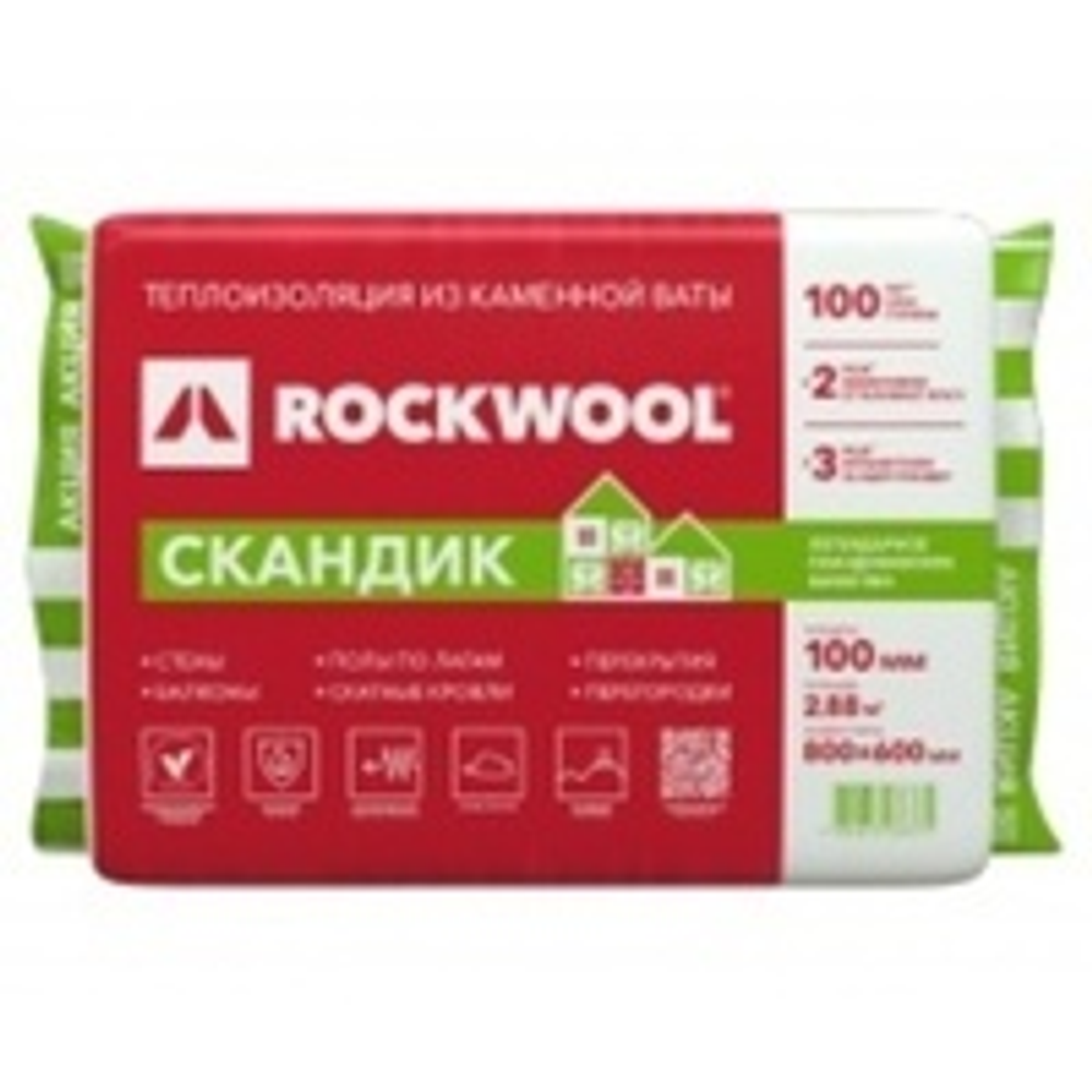 ROCKWOOL ЛАЙТ БАТТС СКАНДИК XL 1200х600х100 6 шт 4,32м2/0,432м3.