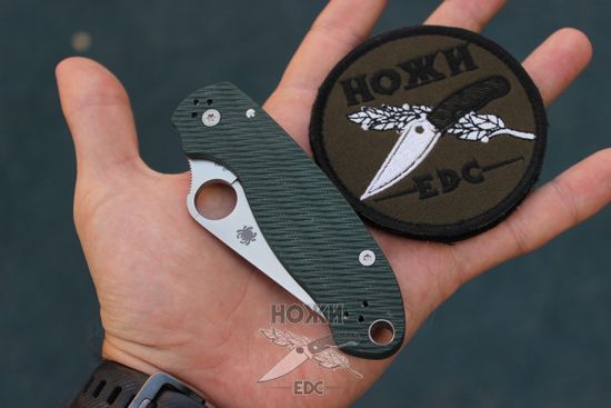Складной нож Spyderco 223GPFGR Para 3 S45VN c клинком из стали CPM-S45VN, рукоять G10