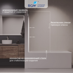 Шторка на ванну с полкой RGW SC-54