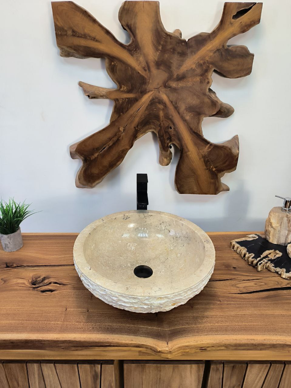 Раковина из мрамора Bowl Cream Marmo BM-65897 45*45*15 из натурального камня