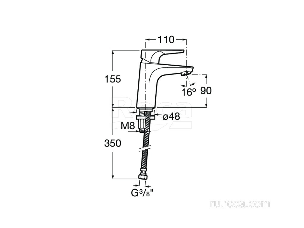 Смеситель Roca Atlas для раковины 5A3290C00