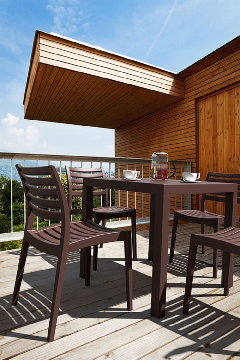 Стол пластиковый Siesta Contract Ares 80, коричневый