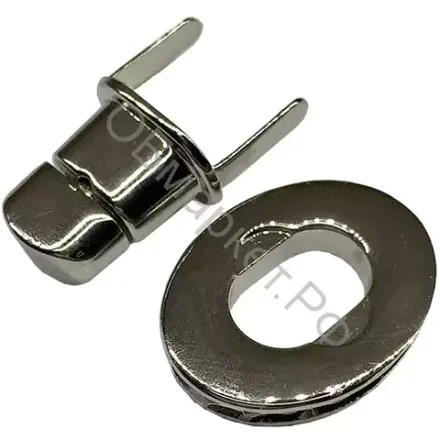 Замок для сумок E2821, светлый никель