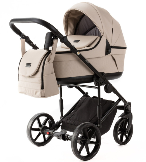 Детская коляска Adamex Locco Light Deluxe 2 в 1 LL-SA07 (СВ.БЕЖЕВАЯ КОЖА)