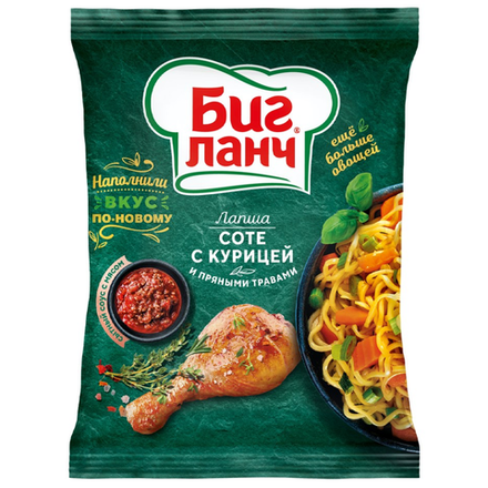 Лапша Биг Ланч соте с курицей и пряными травами 90 гр
