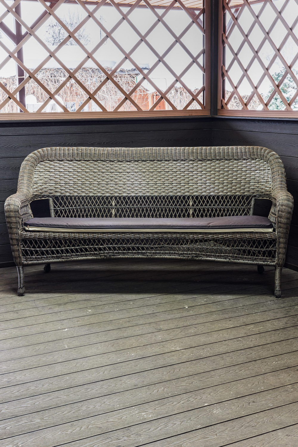 Диван 3-местный из искусственного ротанга МЭДИСОН «MADISON» с подушкой на сидение