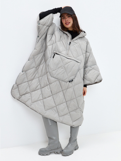 Утеплённое пончо 3 в 1 Shikotan grey unisex