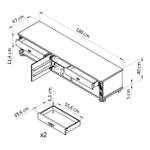 Тумба под телевизор Сюзанна 180 см, с ящиками и полками, зелёный