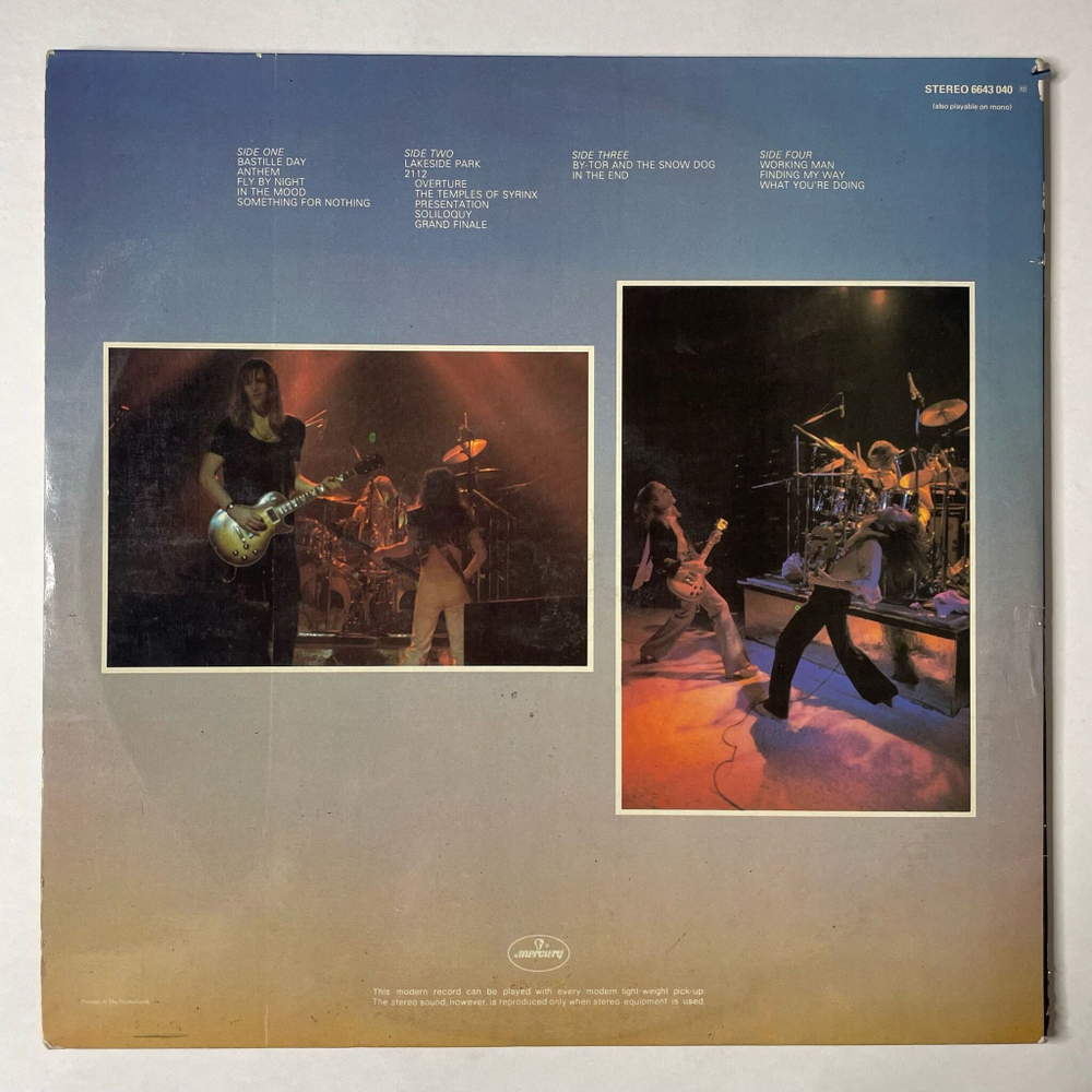 Винтажная виниловая пластинка LP Rush All The World A Stage (Holland 1976)