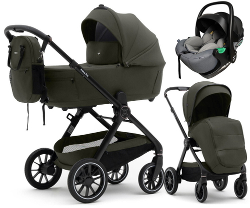 Коляска Agex Prima Pro 3 в 1 с автокреслом i-Safe Grey APF664 Green (Зеленый)