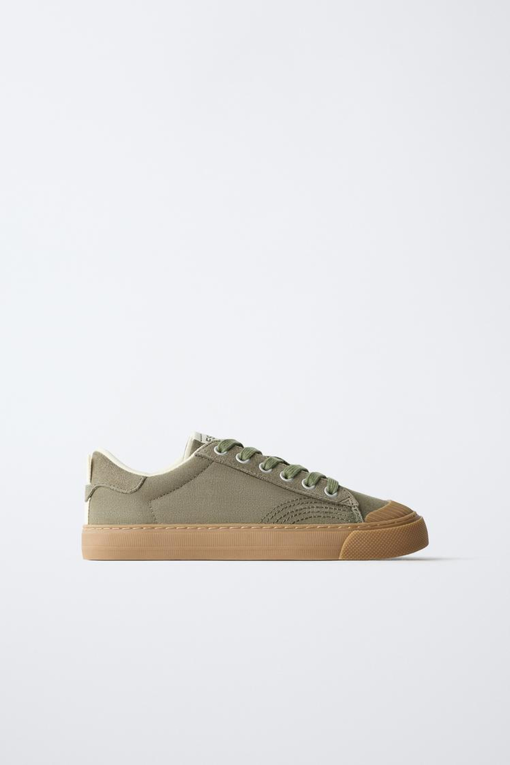 ZARA КОМБИНИРОВАННЫЕ КЕДЫ, ЗЕЛЕНЫЙ