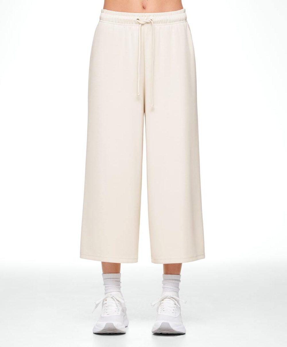 Oysho Укороченные широкие брюки из мягкого модала, каменный