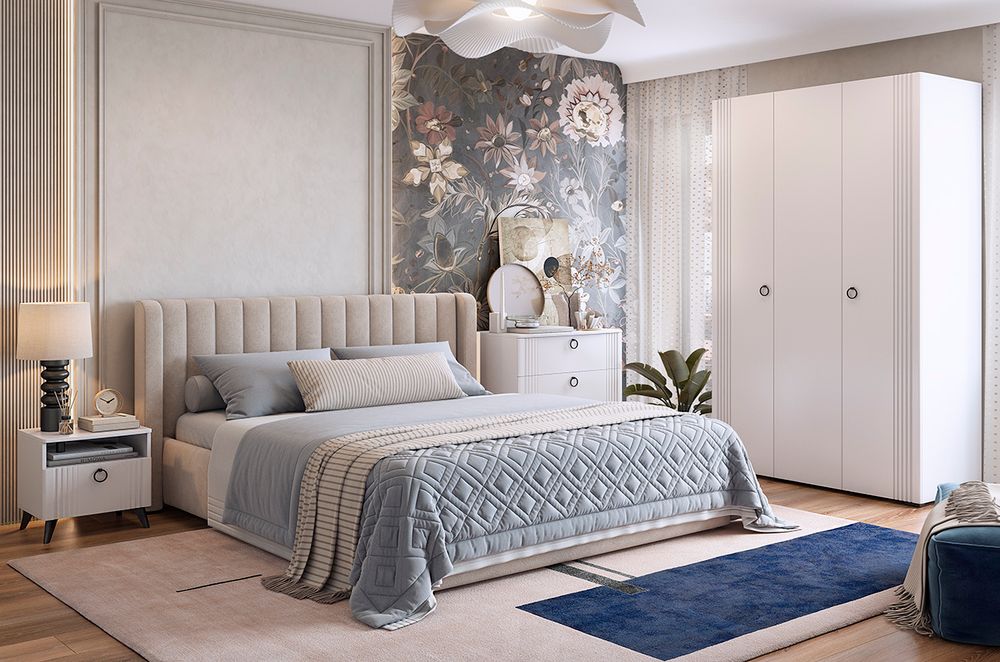 Комод "Ева"(Белое дерево/Белый матовый)