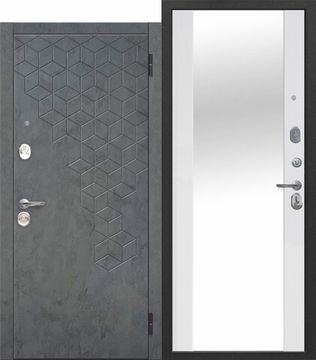 Дверь металлическая Феникс Зеркало Эмалит Белый