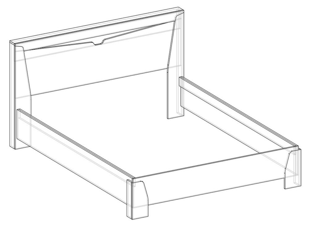 Коллекция Хилтон Кровать 1200 Дуб юкон/Гранж (+ ортопед)