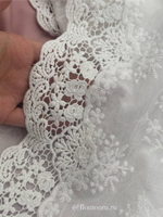 Кружево белое шитье хлопок ажурное 360 мм