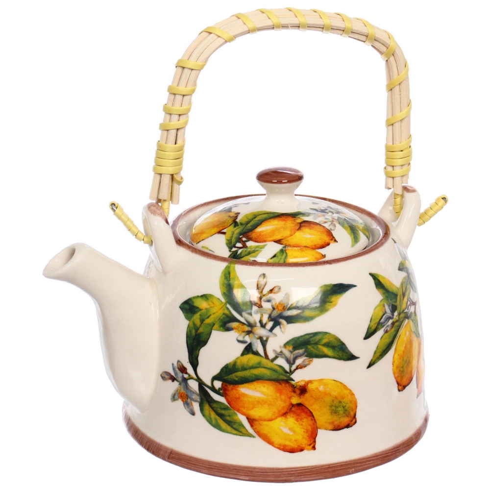 Чайник заварочный керамический 700мл с ситом «Лимоны»
