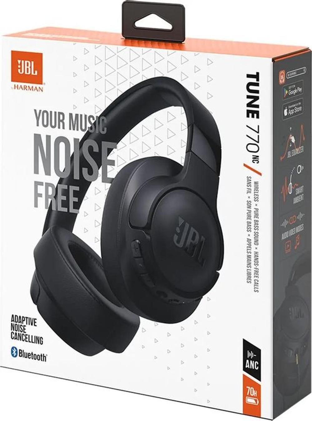 Наушники JBL Tune 770NC, Bluetooth, накладные, черный [jblt770ncblkcn]