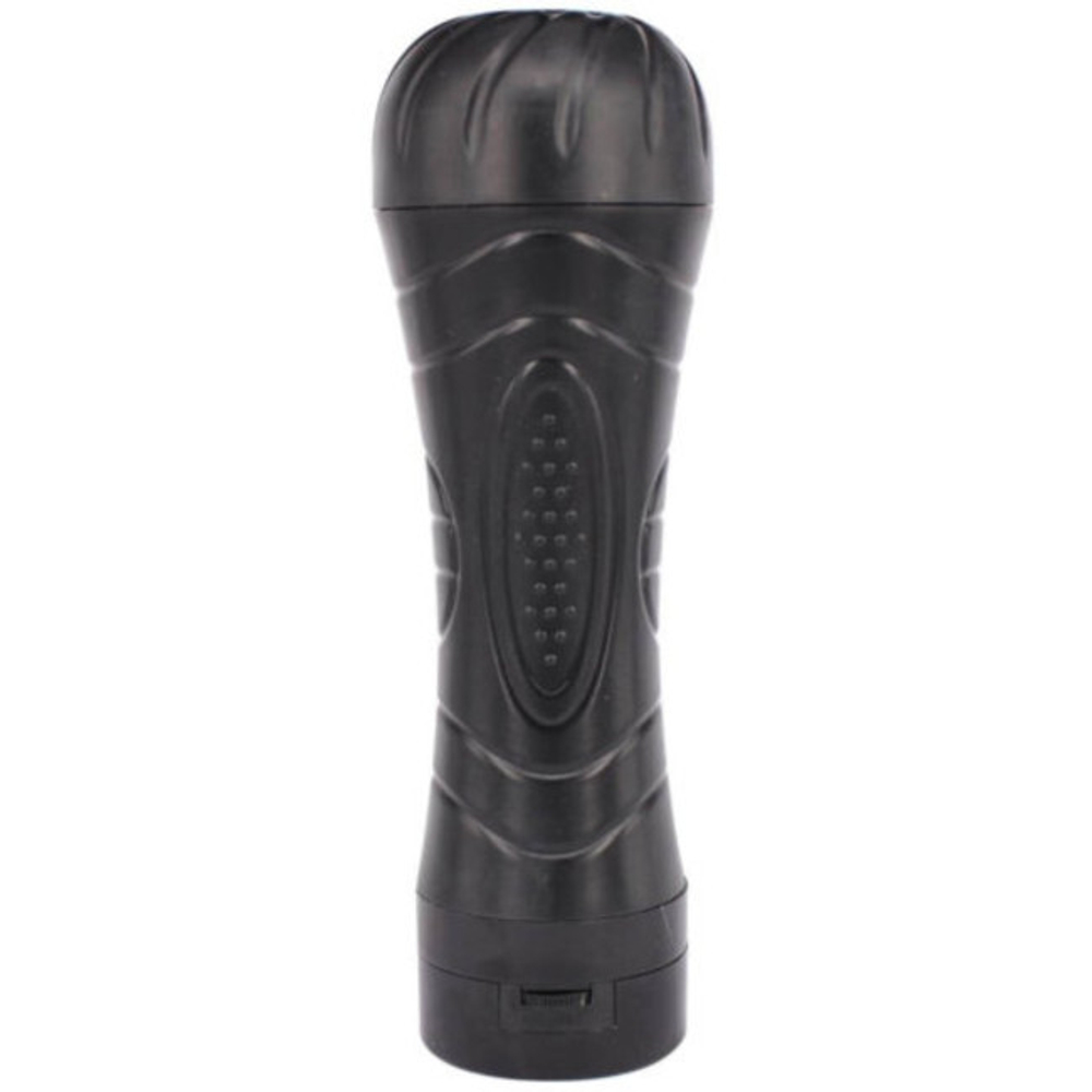 Мастурбатор вагина в тубе Buzzy с вибрацией (Цвет: черный с телесным)