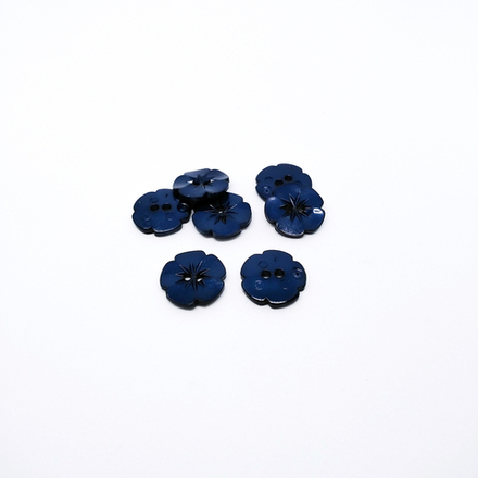 Пуговица №1181 "Цветок", пластик, 11мм, цв.синий