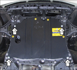 Защита стальная 2 мм Д, КПП Toyota IQ MOTODOR.02548