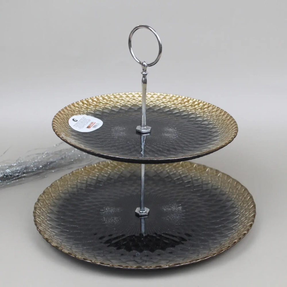 Стойка двухъярусная 21,28см «Барокко блэк»