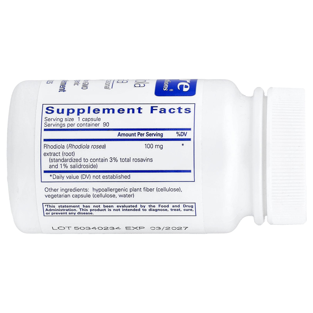 Pure Encapsulations, Rhodiola Rosea, 90 Capsules (100 mg per Capsule)