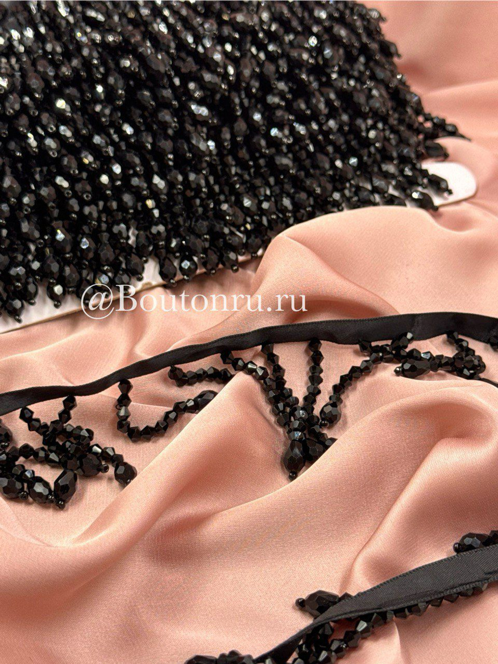 Бахрома черная биконусы 5,5 см