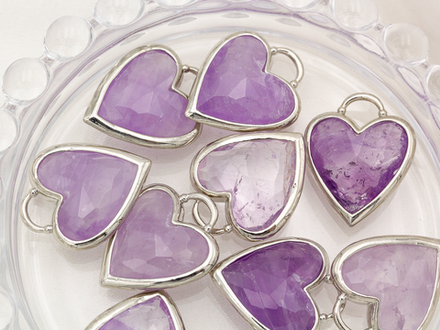 Подвеска "Сердце" 23,5мм, из аметиста
