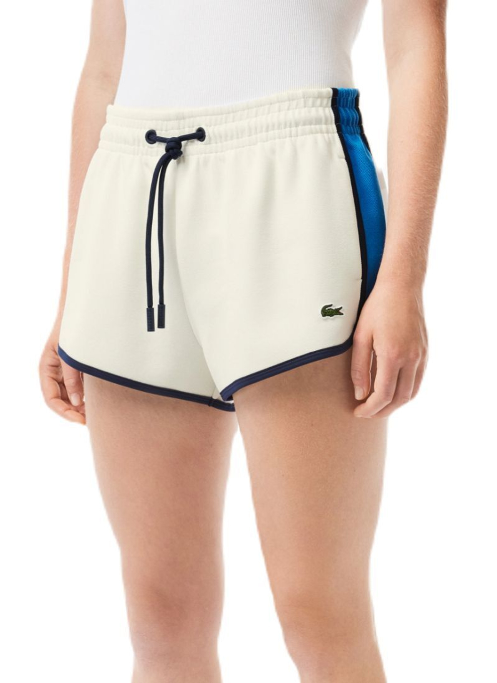 Женские теннисные шорты Lacoste Contrast Seam Piqu_ Shorts - white