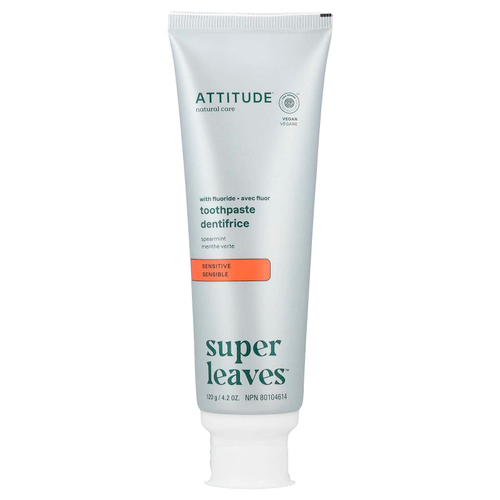ATTITUDE, Super Leaves ™, зубная паста для чувствительной кожи, мята, 120 г (4,2 унции)