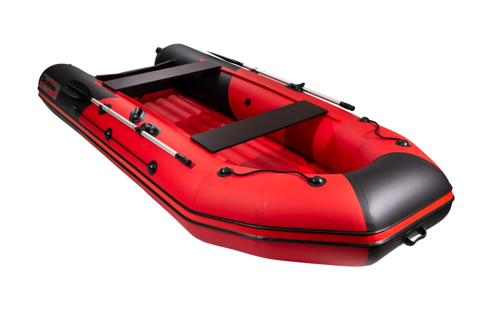 Лодка Таймень NX 3600 НДНД PRO, 3600*1680*465 мм., цвет красный - черный