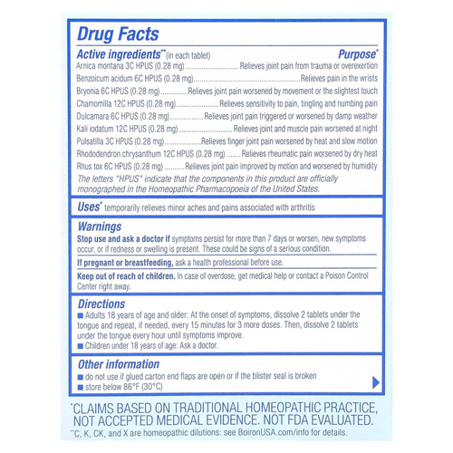 Boiron, Arnicare, таблетки для рассасывания при артрите, без ароматизаторов, 60 таблеток Meltaway