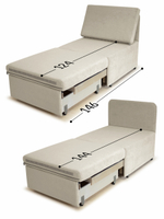 Кресло-кровать "Миник" 70 см, велюр Dream Bone