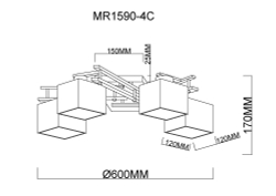 Потолочная люстра MyFar Bona MR1590-4C, кол-во плафонов: 4 шт