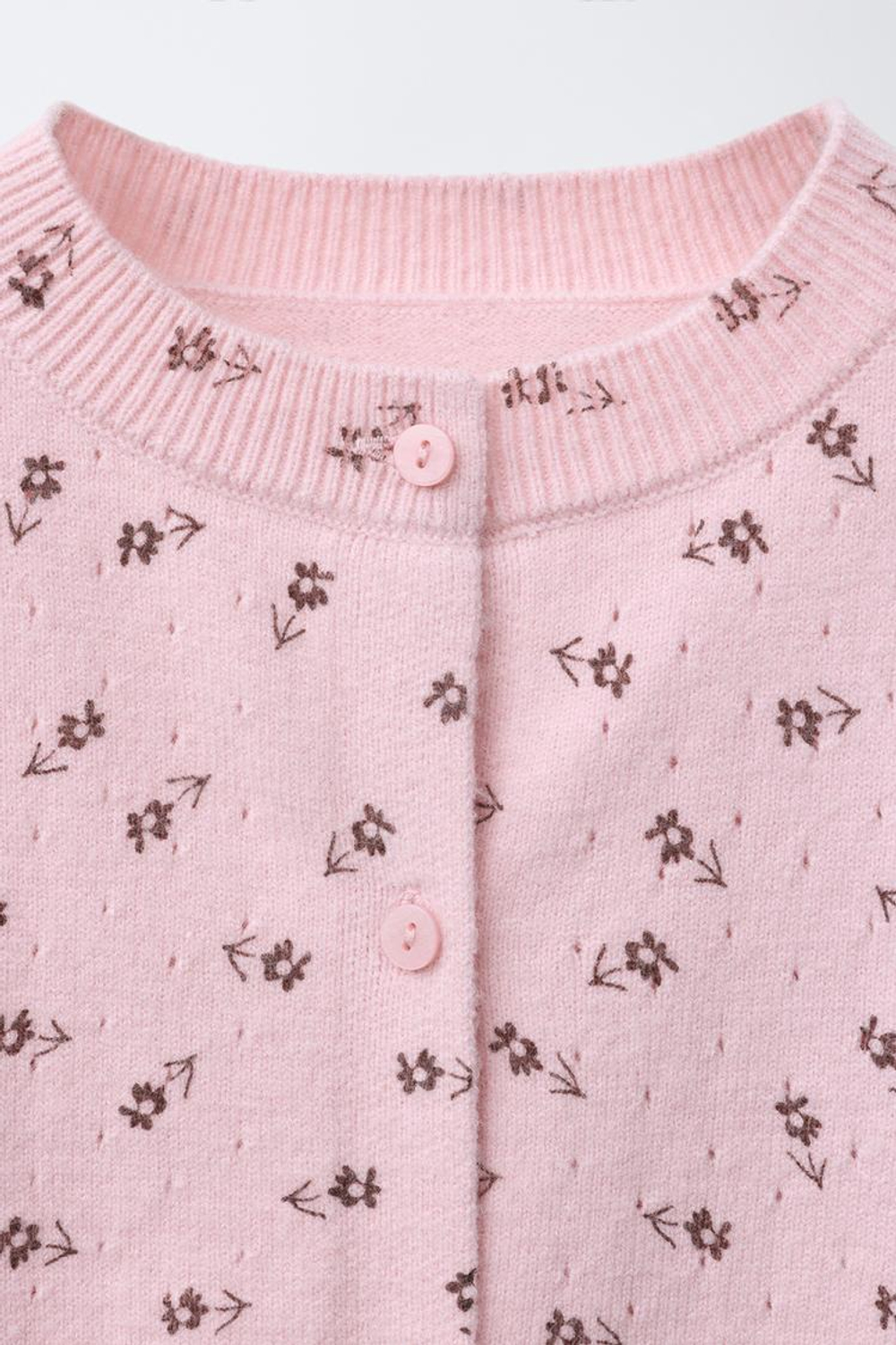 ZARA КАРДИГАН С ЦВЕТОЧНЫМ ПРИНТОМ, СВЕТЛО-РОЗОВЫЙ