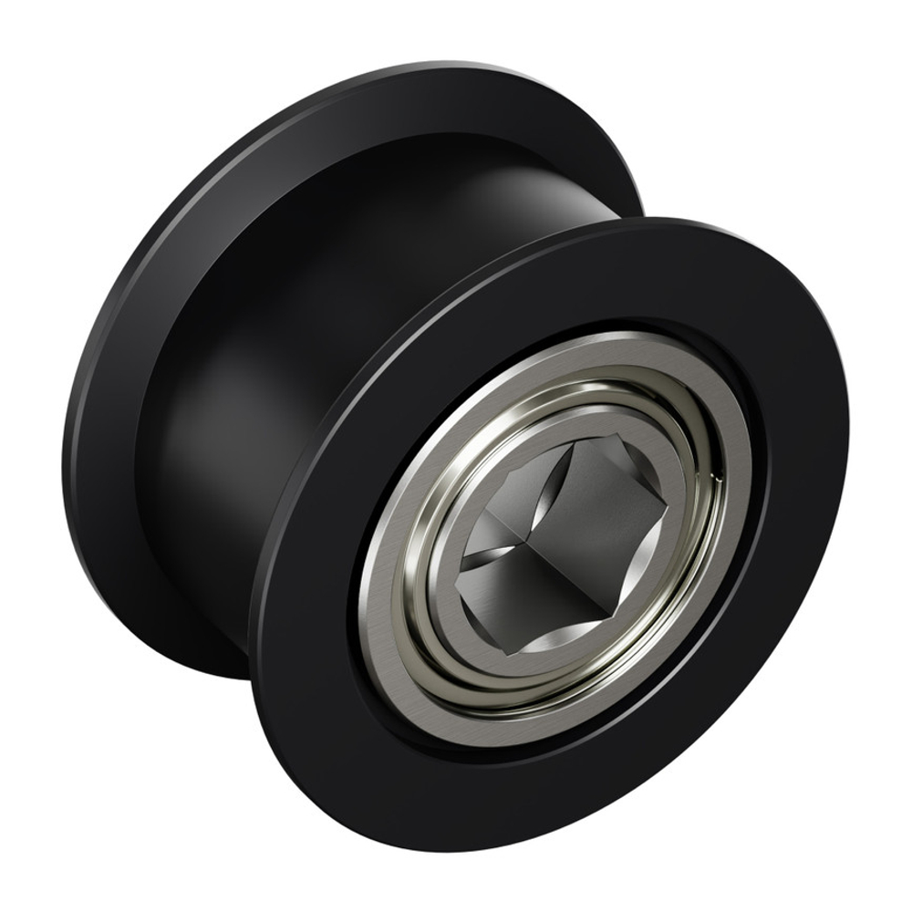 Dual-Bearing Timing Belt Idler Pulley (8mm REX™ Bore, 18.5mm Diameter, 9.5mm Inside Width)