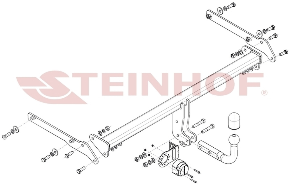 Фаркоп Steinhof T-178 для Toyota Prius 2015-(паспорт и сертификат в комплекте)(без электрики)